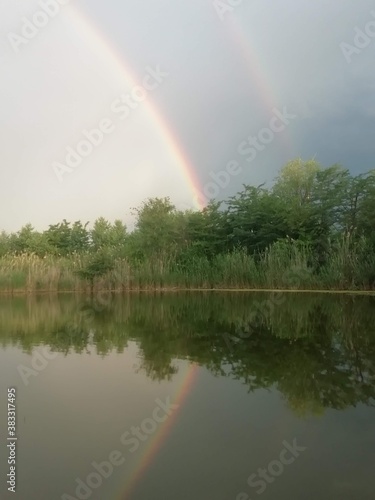 rainbow over the lake