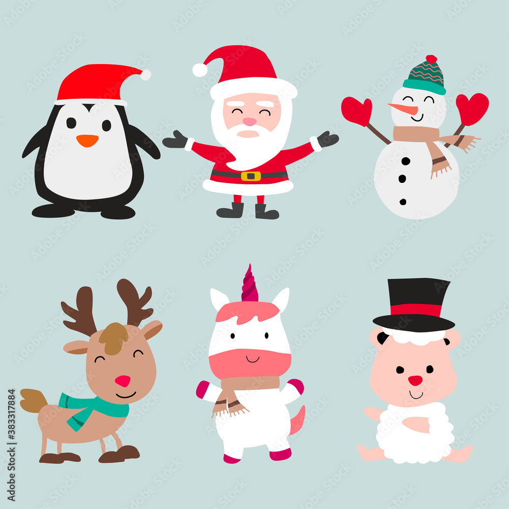 Collection of Christmas decoration element