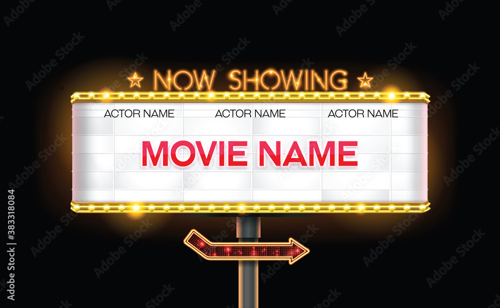 light sign billboard cinema Stock Vector | Adobe Stock