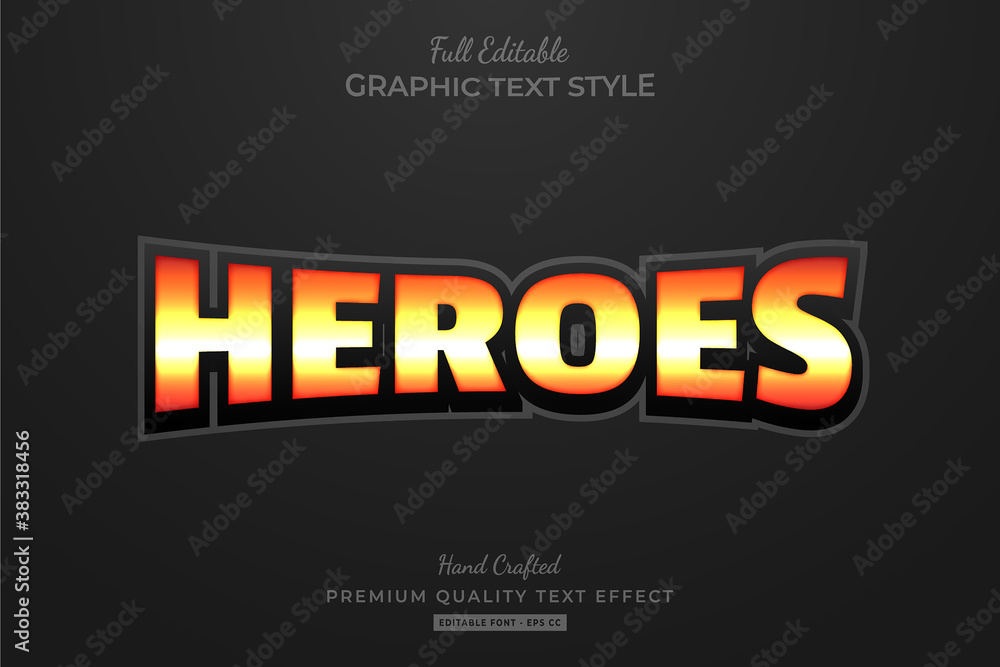Heroes Editable Text Style Effect Premium