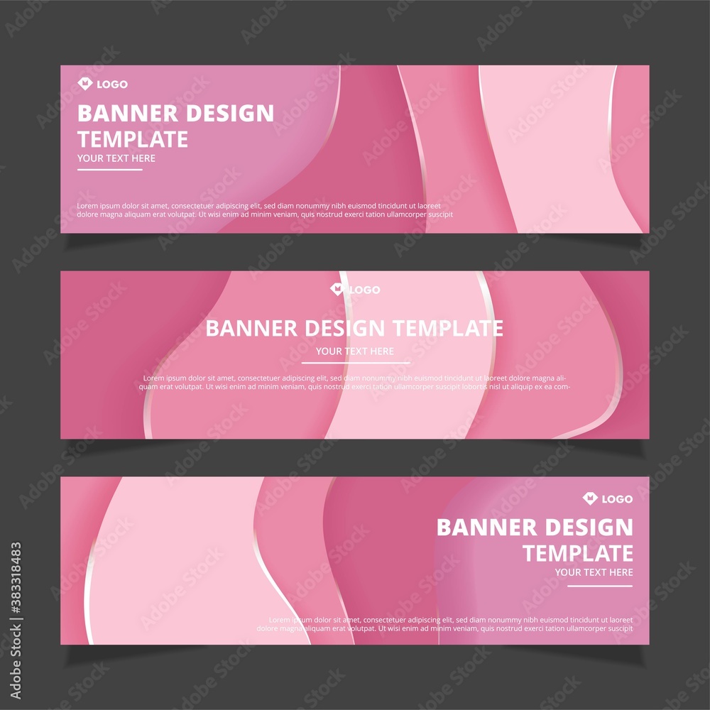 Set of modern abstract vector banners design. Template ready for use in web or print design.