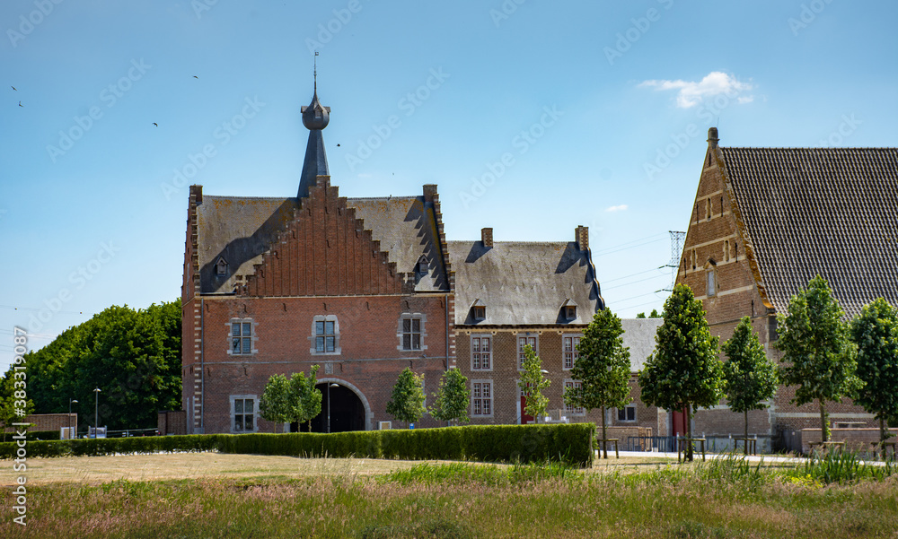 Gatehouse of Herkenrode Abbey, a large monastery of Cistercian nuns located in Kuringen, Hasselt, Limburg, Belgium