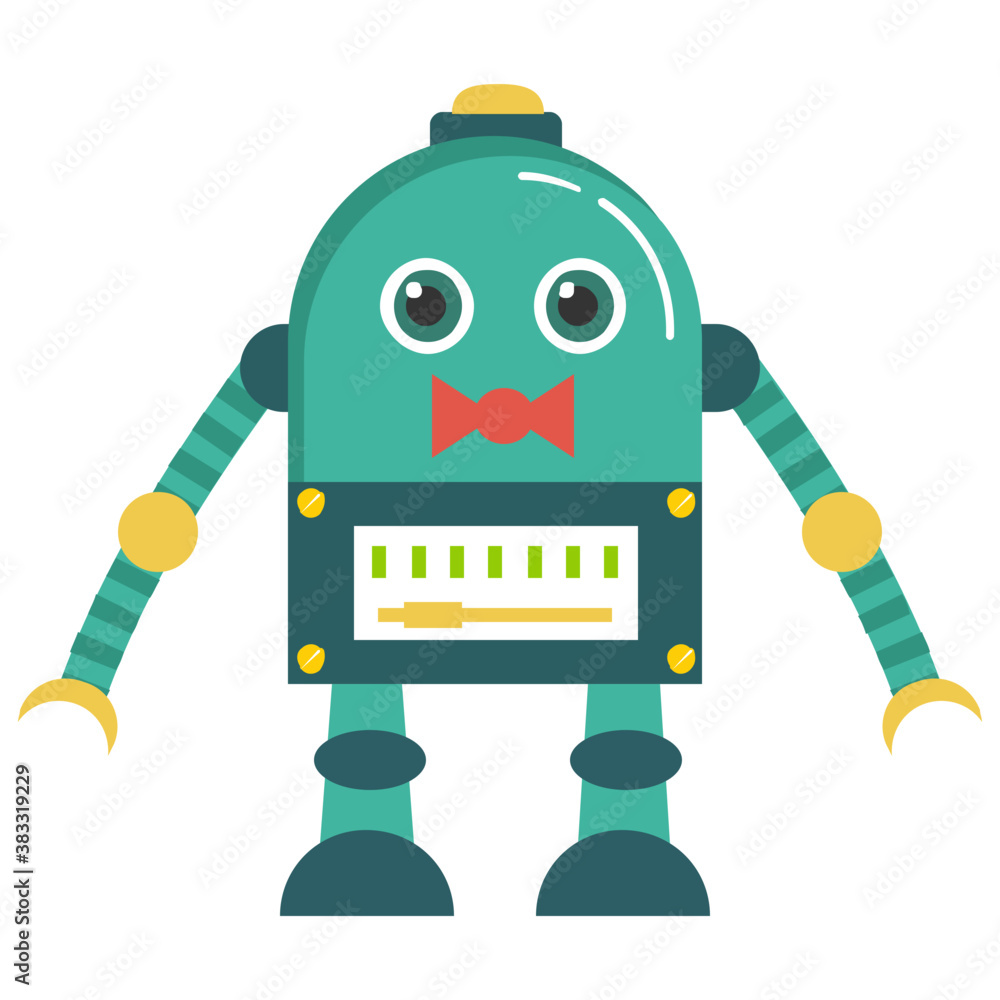 Robot flat icon design, artificial person
Robot flat icon design, artificial person