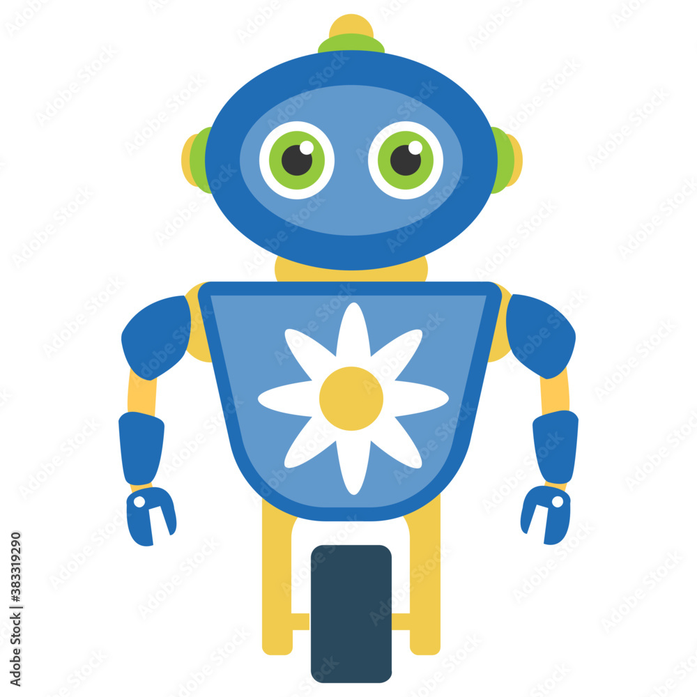 Robot flat icon design, artificial person
Robot flat icon design, artificial person