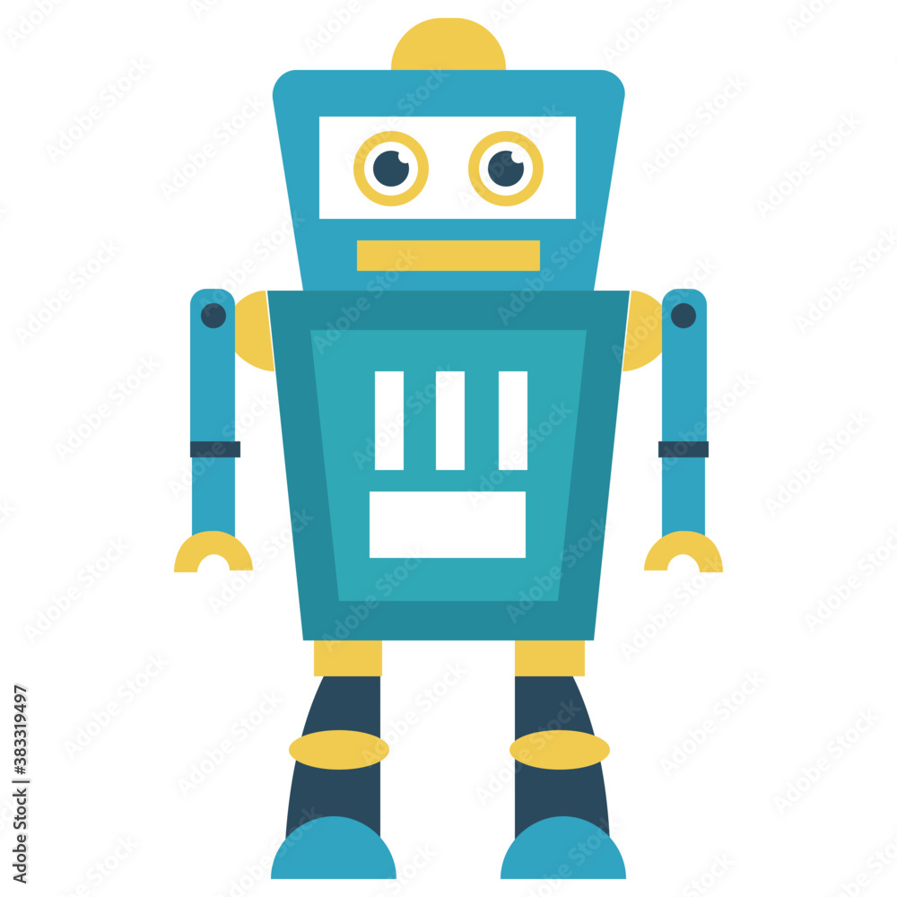 Robot flat icon design, artificial person
Robot flat icon design, artificial person