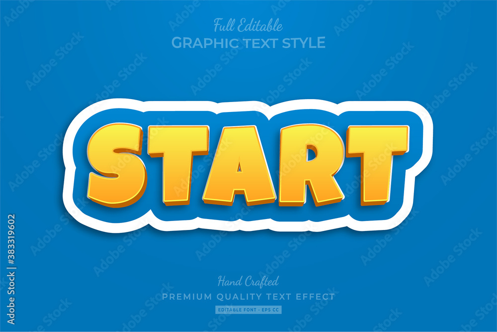 Start Cartoon Editable Text Style Effect Premium