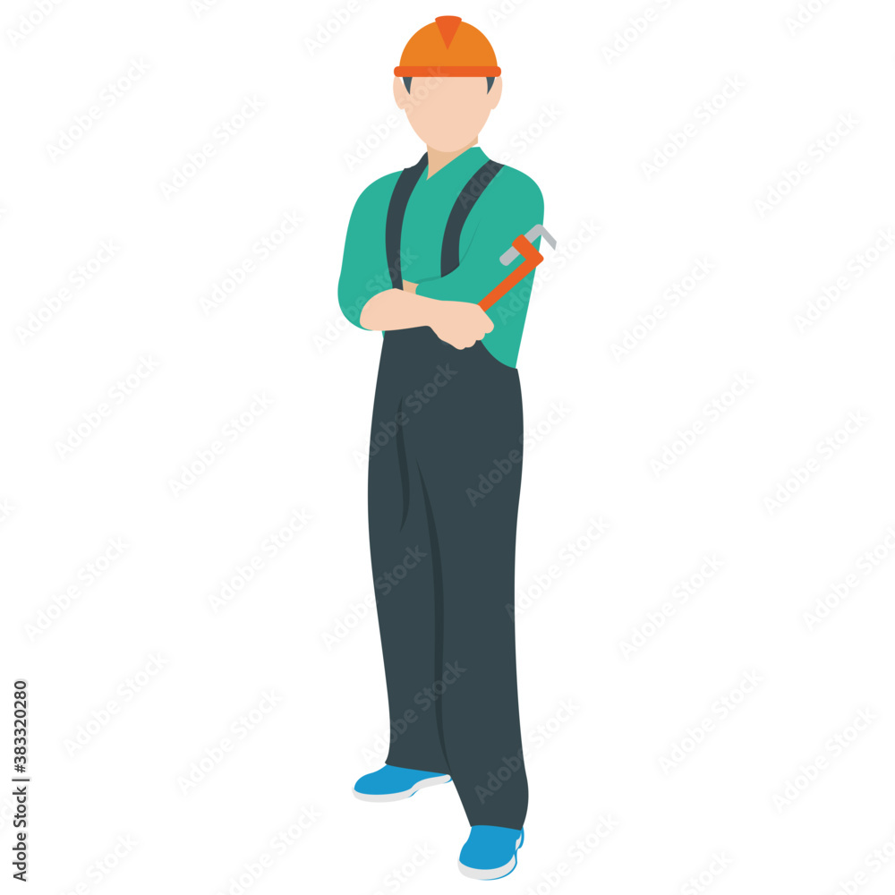Flat icon of a service technician, electrical maintenance
Flat icon of a service technician, electrical maintenance