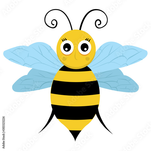 
Flat icon design of insect depicting honeybee 
