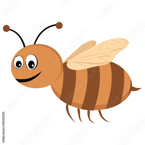 
Flat icon design of insect depicting honeybee 
