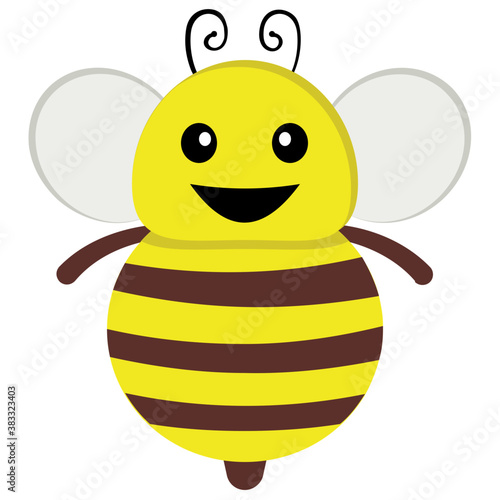 
Flat icon design of insect depicting honeybee 
