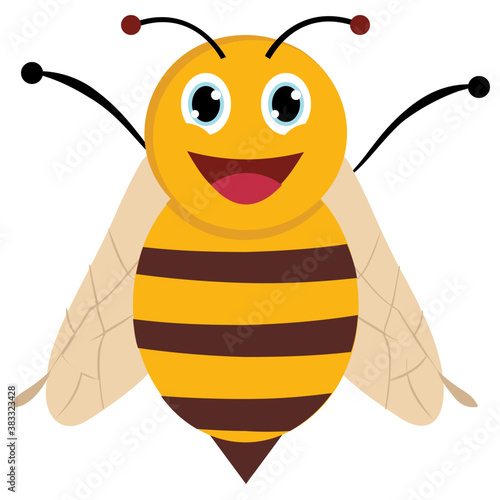 
Flat icon design of insect depicting honeybee 
