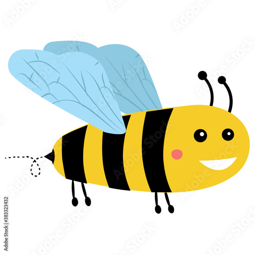 
Flat icon design of insect depicting honeybee 
