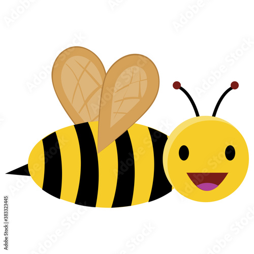 
Flat icon design of insect depicting honeybee 
