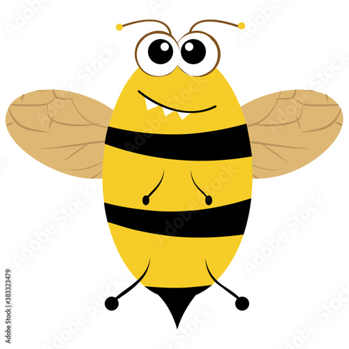 
Flat icon design of insect depicting honeybee 
