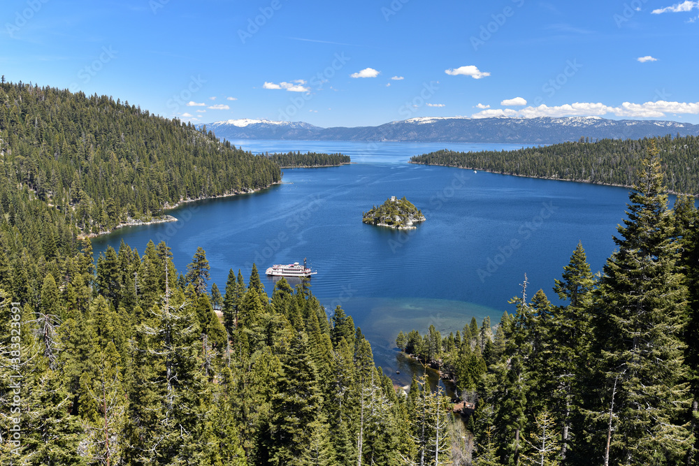 Panorama over Lake Tahoe in California (USA)