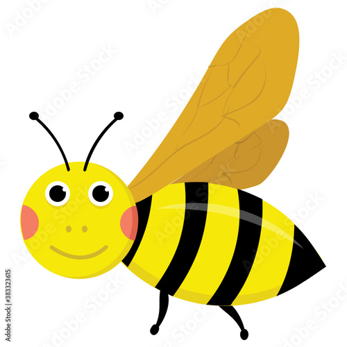 
Flat icon design of insect depicting honeybee 
