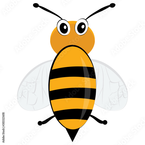 
Flat icon design of insect depicting honeybee 

