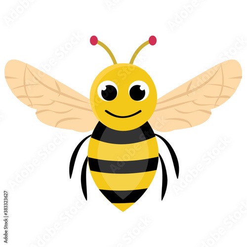  Flat icon design of insect depicting honeybee 