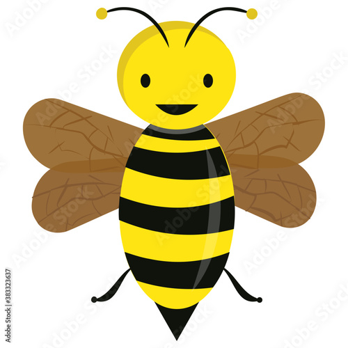 
Flat icon design of insect depicting honeybee 
