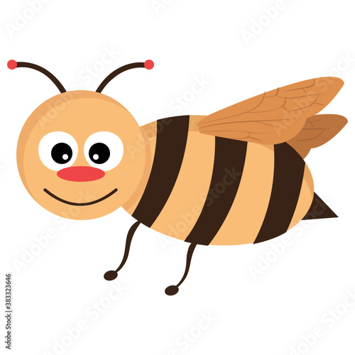 
Flat icon design of insect depicting honeybee 
