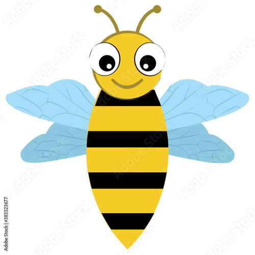 
Flat icon design of insect depicting honeybee 
