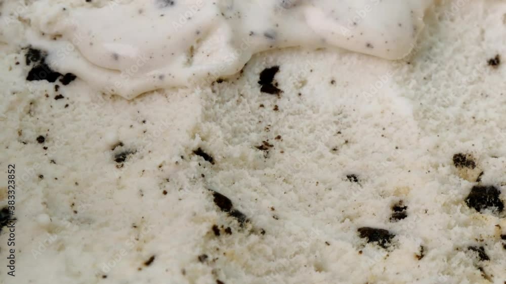 Texture ice cream Cookies & Cream, Top view Food concept, Blank for design.
Texture ice cream Cookies & Cream, Top view Food concept, Blank for design.