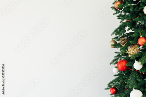 Christmas tree pine place for the inscription new year background
