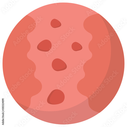  Flat icon design of mars planet 