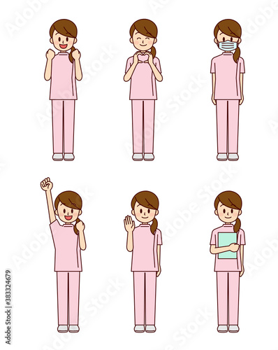 いろんなポーズの女性看護師 5