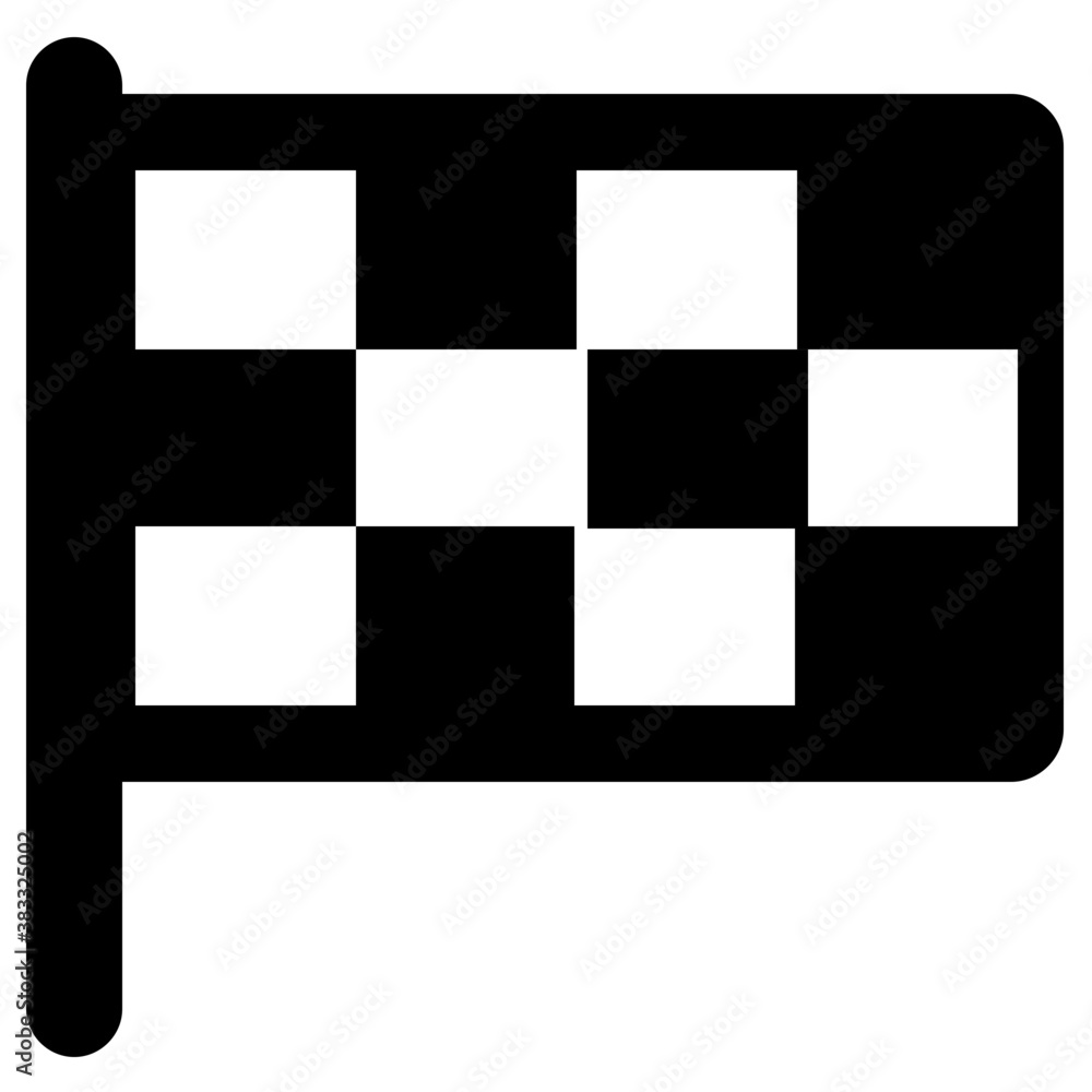 Checkered flag indicates finish line
Checkered flag indicates finish line