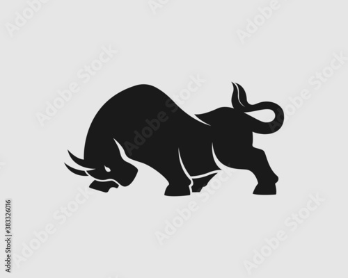Black bull logo design