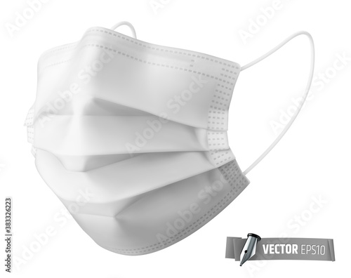 Masque chirurgical vectoriel sur fond blanc