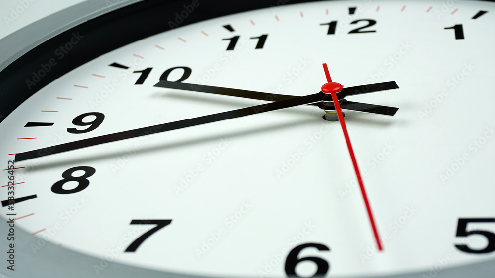 Close up Gray clock time 09.43am. Copy space for your text, Time concept. . Close up Gray clock time 09.43am. Copy space for your text, Time concept. .