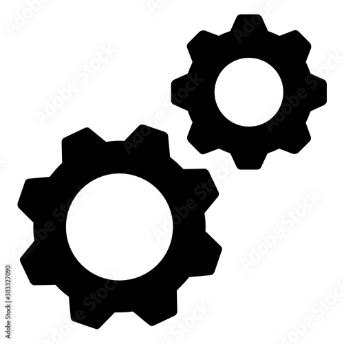 Electrical and Mechanical Process concept vector glyph icon design, Stack of Industrial gear Cog wheel on white background, Electrical engineering Symbol on White background 