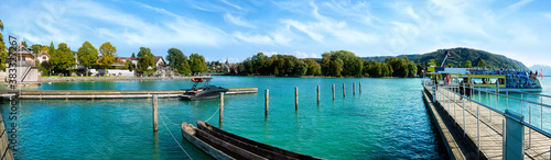 Panorama of Seewalchen am Attersee (Attersee lake), Salzkammergut, Austria