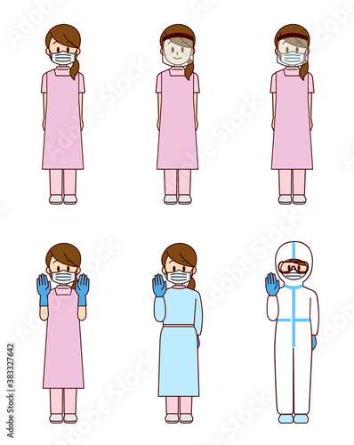 いろんなポーズの女性看護師1