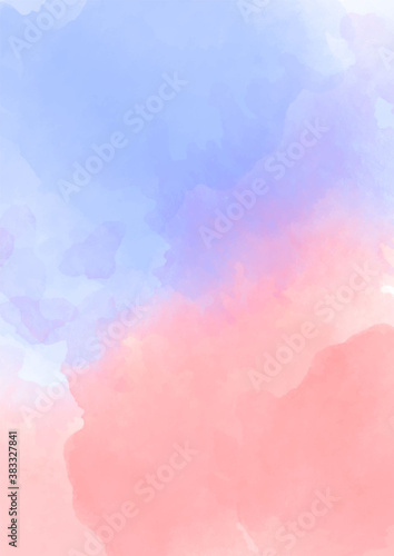 Grunge abstract vector background. Liquid texture. Light pink blue watercolor. © taisiyakozorez
