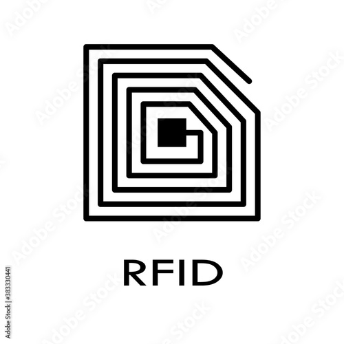 RFID tag vector icon. RFID symbol, logo illustration