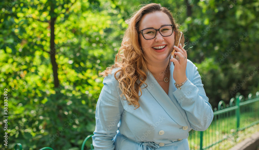 Happy smiling beautiful plus size model . Portrait large girl smiling on a sunny day with good mood, Photo of new age standard of beauty Happy smiling beautiful plus size model . Portrait large girl smiling on a sunny day with good mood, Photo of new age standard of beauty