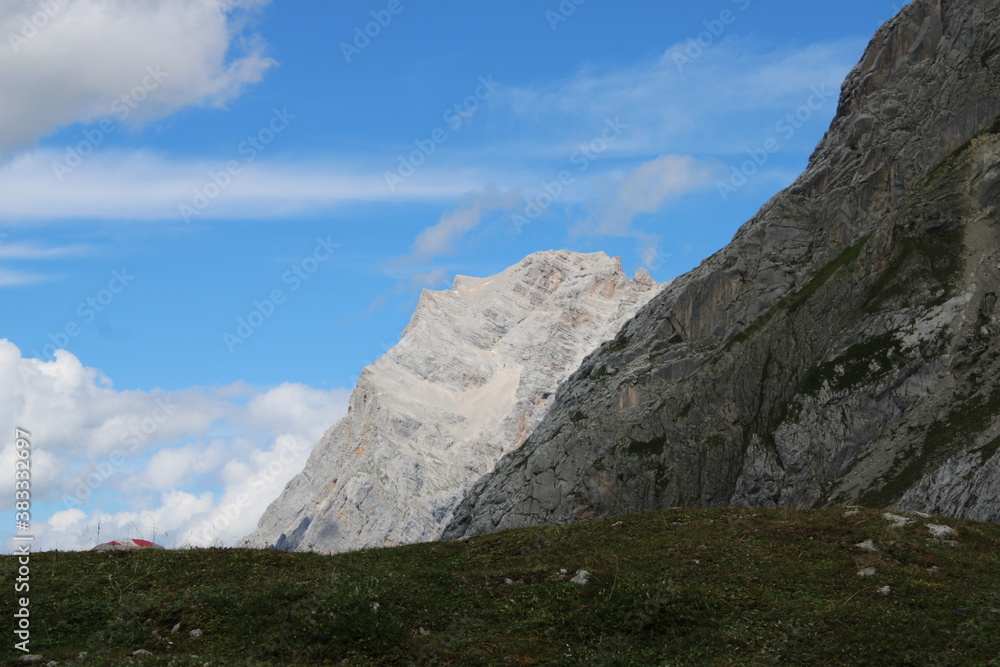 Fototapeta premium A beautiful alpine mountain panorama in the Austrian Alps close to Ehrwald