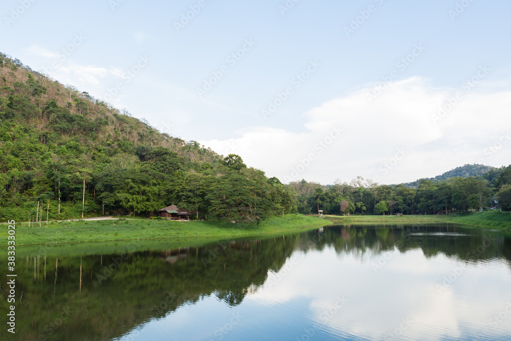 Khao Ruak Reservoir at Namtok Samlan National Park in Saraburi Thailand is a reservoir that tourists come to relax or camping during the holiday
Khao Ruak Reservoir at Namtok Samlan National Park in Saraburi Thailand is a reservoir that tourists come to relax or camping during the holiday