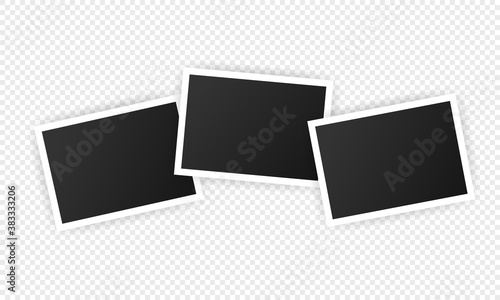 Photo frame blank icon. Square frame set. Vector on transparent isolated background. EPS 10
