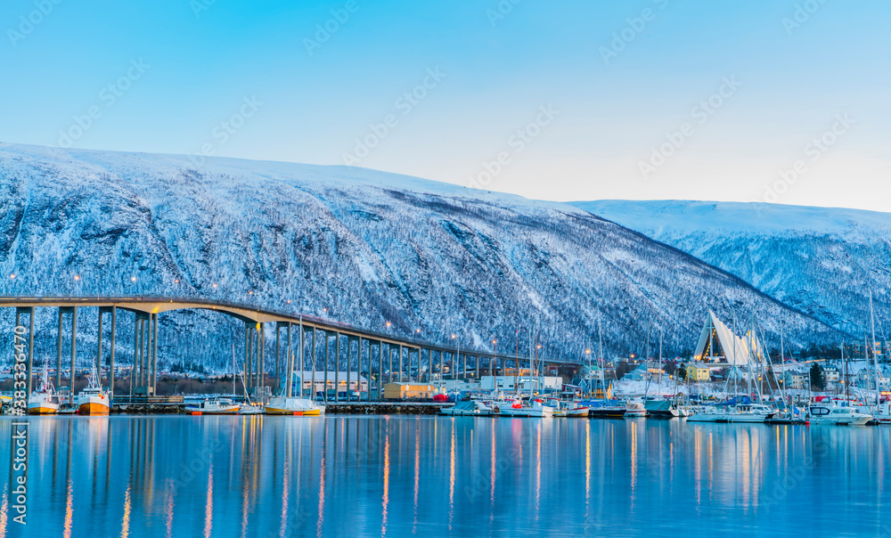 View on Tromso, Norway, Tromso At Winter Time, Christmas in Tromso, Norway View on Tromso, Norway, Tromso At Winter Time, Christmas in Tromso, Norway