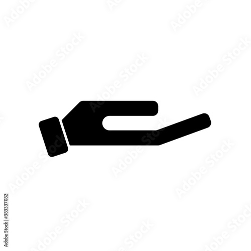 Black Give alms icon flat design