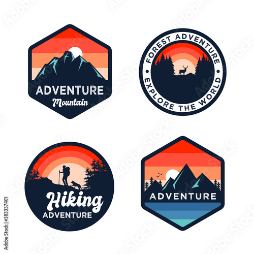 Colorful Adventure Badge Logo set