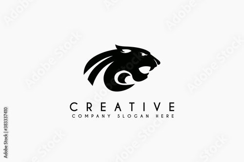 Panther logo design vector illustration isolated on white background