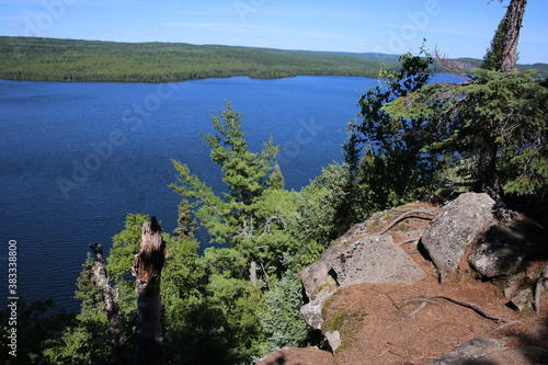 Vista landscape from the Boundary Waters Canoe Area (BWCA) in August - Lake, Trees and Rock photo