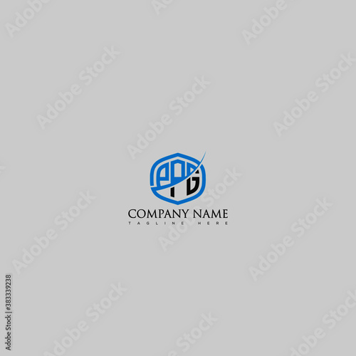 PPG Letter Logo Design Cross Monogram Icon. photo