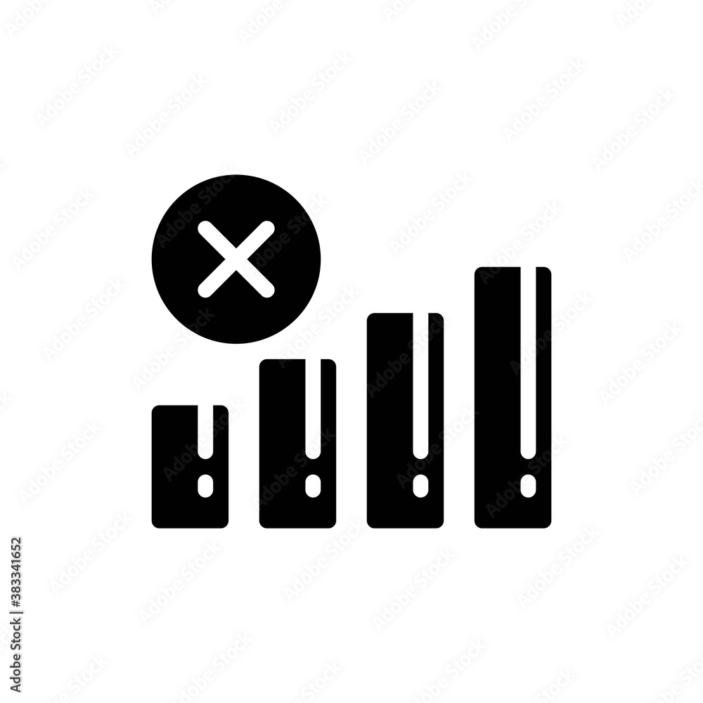 no network icon in glyph style isolated on white background. EPS 10 no network icon in glyph style isolated on white background. EPS 10