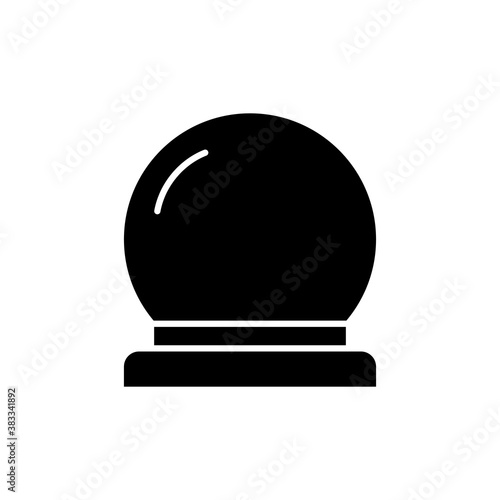 Black Magic fortune telling crystal ball line vector illustration